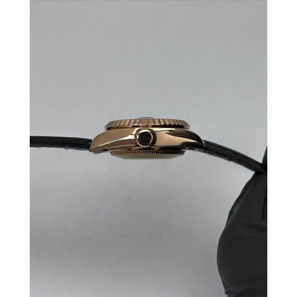 Custom S. Mod 26mm Black Diamond Rose Gold Datejust — image 3