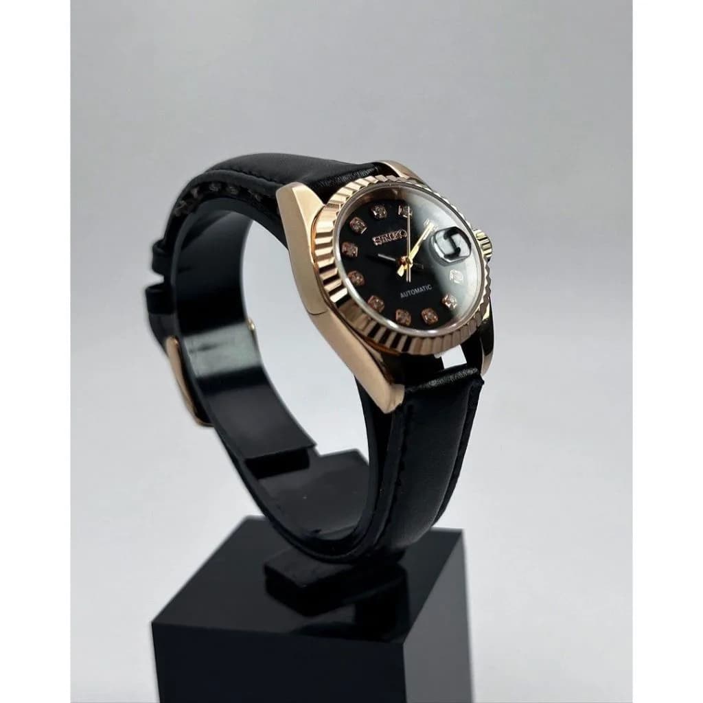 Custom S. Mod 26mm Black Diamond Rose Gold Datejust — image 5