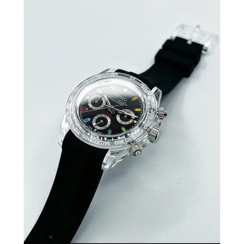 Custom S. Mod Clear Daytona vk63 Quartz Chronograph 39.5mm — image 6