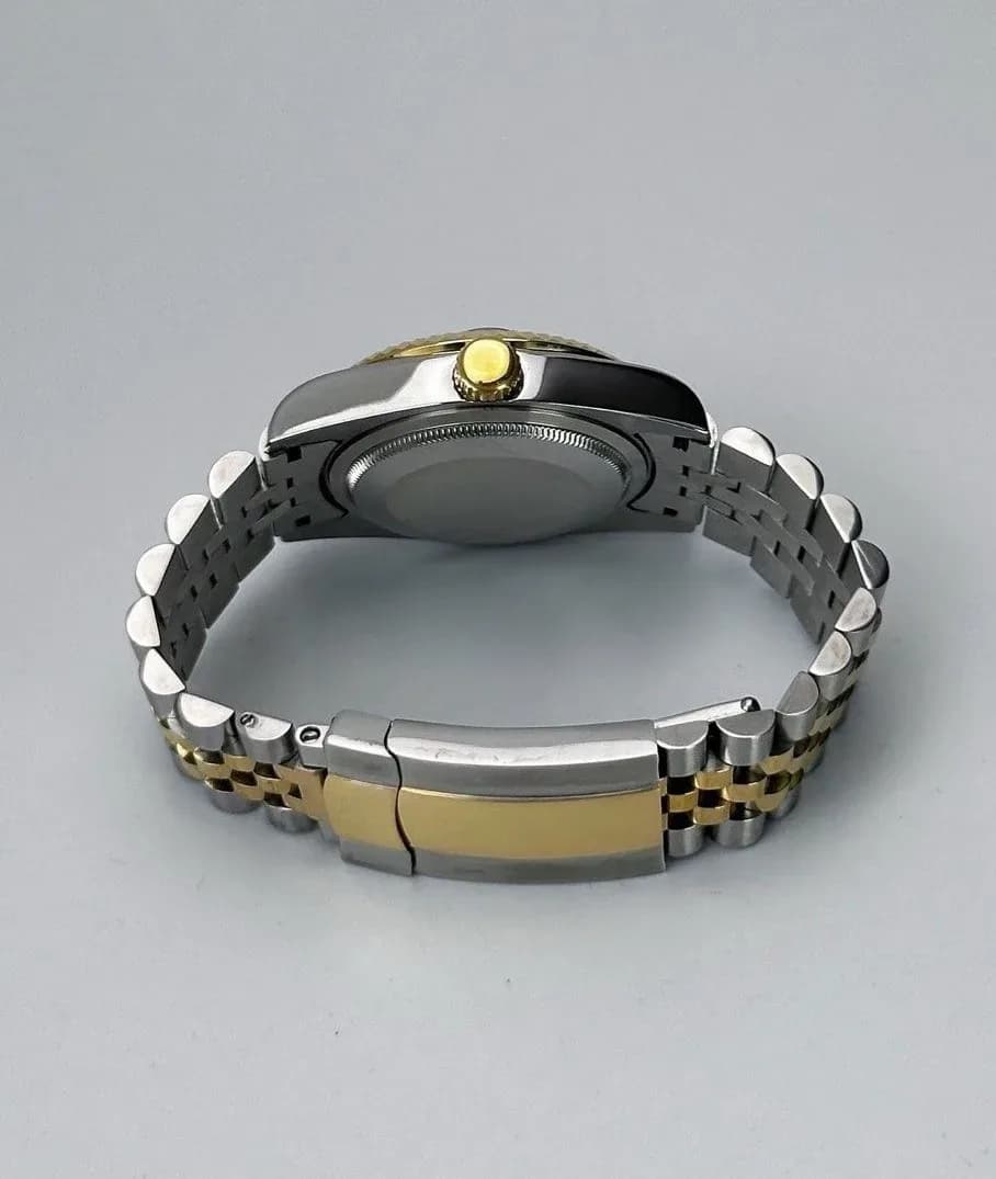 Custom Watch Mod Custom S. Mod 36mm 2-Tone Black Datejust on Double Endlink Jubilee w ...