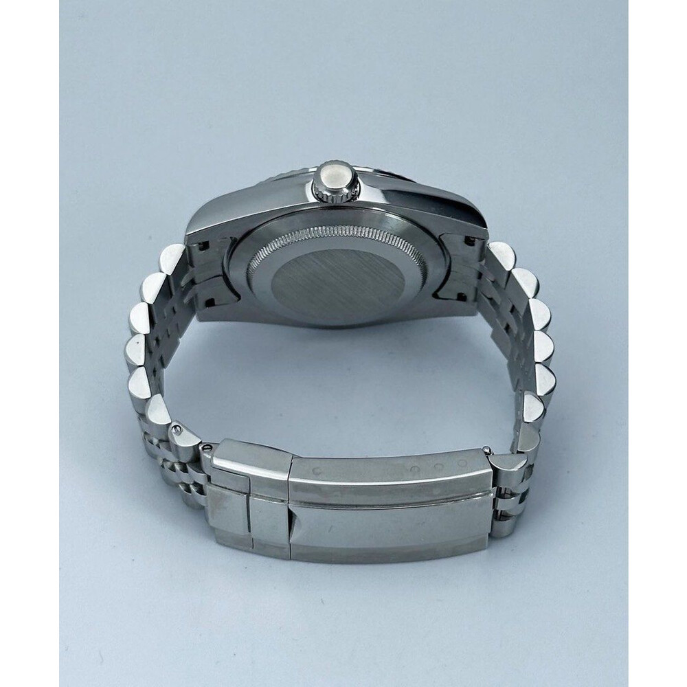 Custom Seiko Mod • Black Datejust Ice Blue Lume • 39mm E&S Watches