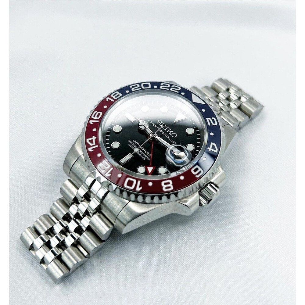 Custom Seiko Mod • Ceramic Pepsi GMT-Master II • 40mm E&S Watches