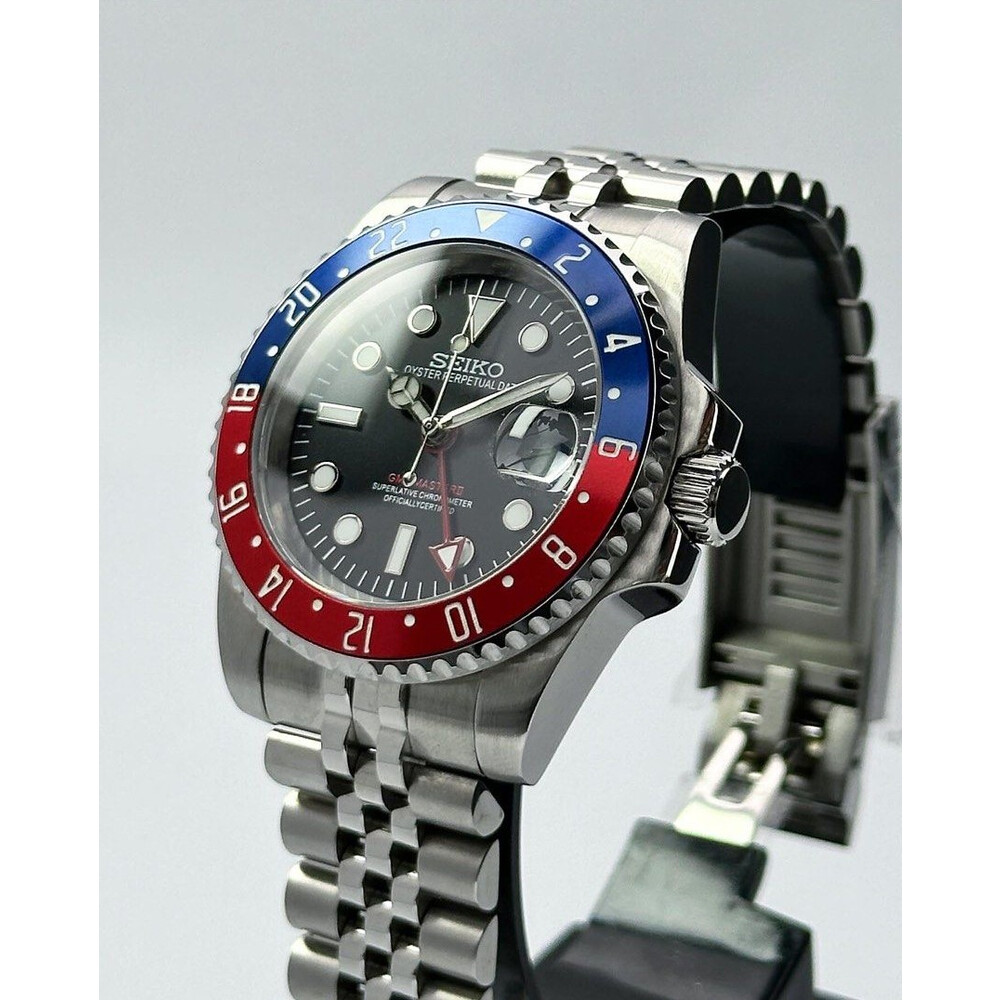 Custom Seiko Mod • Pepsi GMT v2 • 40mm E&S Watches