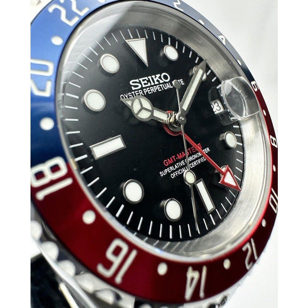 Custom Seiko Mod • Pepsi GMT v2 • 40mm E&S Watches
