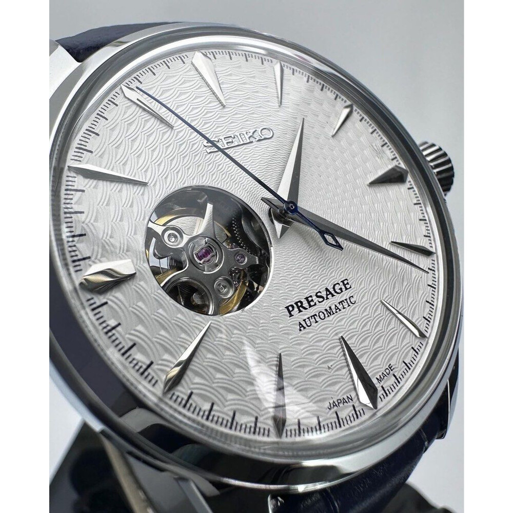 Custom Seiko Mod • White Open-Heart Guilloche Presage •