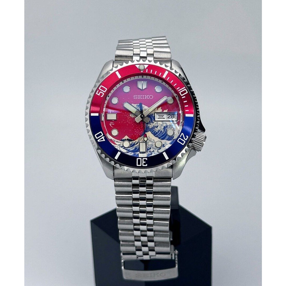 Custom Seiko Mod • Pepsi Godzilla SKX • 42mm E&S Watches
