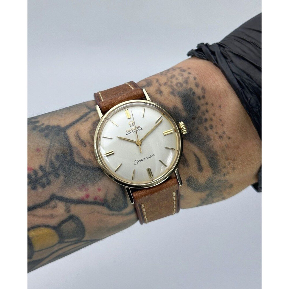 SOLD!!) 34mm • 1960s Vintage Omega Seamaster 14K Solid Gold cal