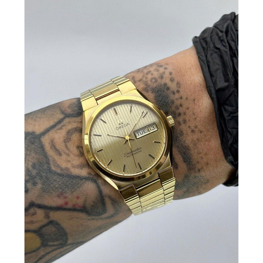 35mm • 1982 vintage Omega Seamaster GP Day-Date Tapestry Dial cal