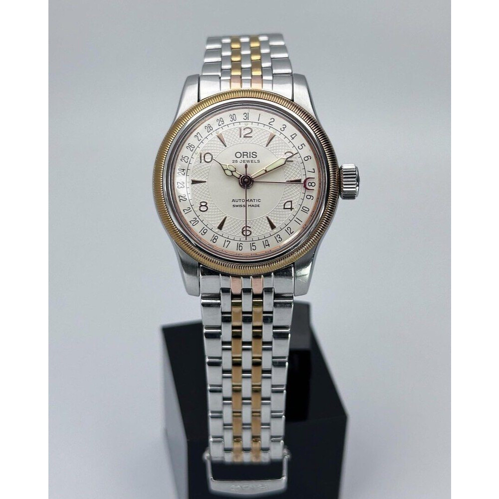 SOLD!!) 36mm • 2000s Oris Big Crown Pointer Date 2-Tone Coin Edge