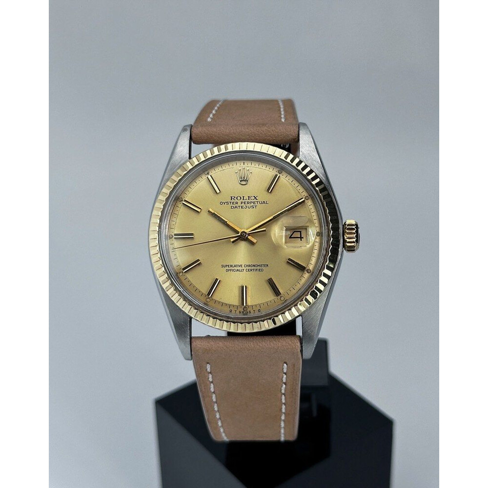 SOLD!!) 36mm • 1973 Rolex DateJust 1601 Sigma Dial 2-Tone 18K Gold