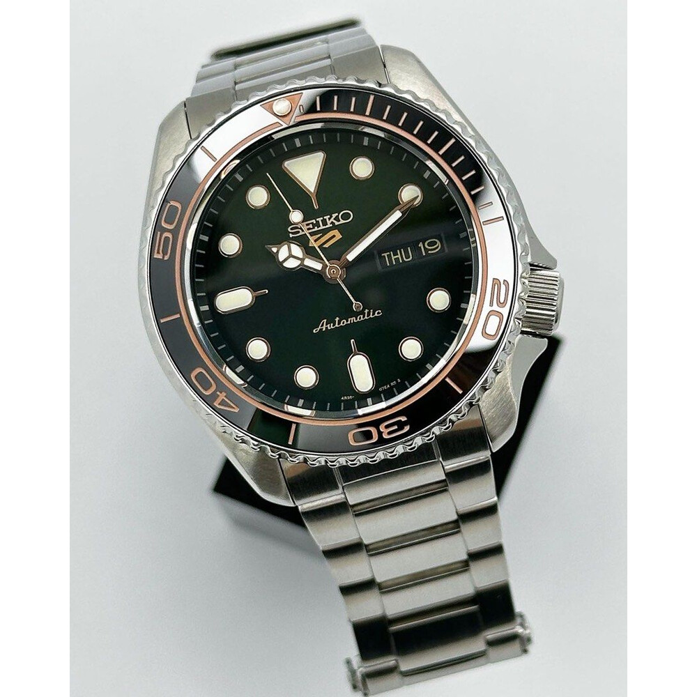 42mm • Original Seiko Sport Mod SRPD Rose Gold Green SKX E&S